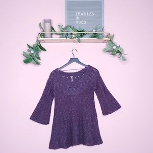 Free People Cable Knit Burgundy Sweater